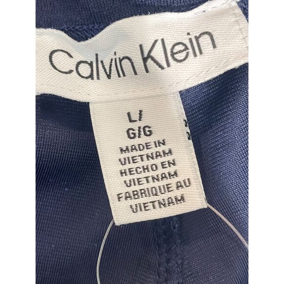 Calvin Klein Navy Crushed Velvet Lounge Pants Large Drawstring Waist - Picture 6 of 12
